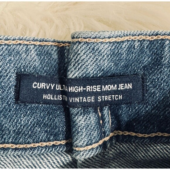 Hollister Mom Crop Jeans Juniors 5 S Curvy Ultra High Rise Paperbag 29 x 24.5 - Picture 4 of 8